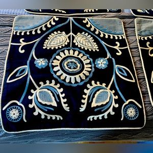 Pier 1 Embroidered Decorative Pillow Covers